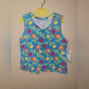 Basic Editions Vintage 90s Retro Vibrant Floral Tank Top Girls Size 5T NWT
